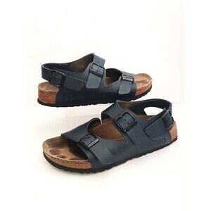 Birkenstock Milano Birki's Navy Birko Flor Buckle w Ankle Strap Germany 39 US 8